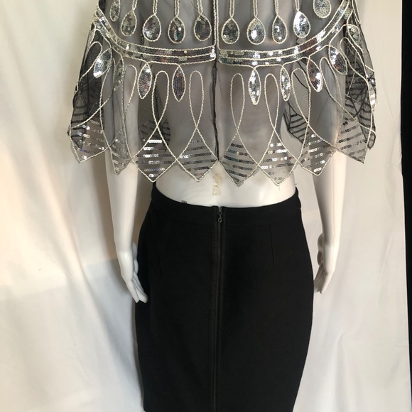 Lanvin Hiver 2014 Black Wool And Silk Pencil Skirt, Size 8 - Picture 4 of 13